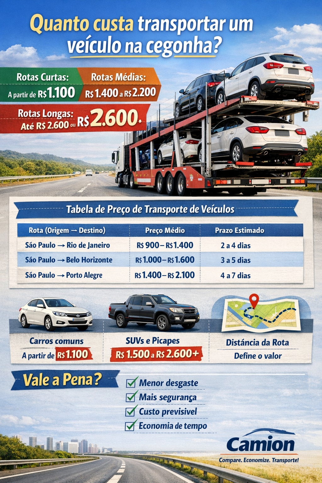 Quanto custa transportar um veiculo na cegonha